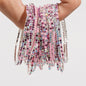 5pcs Fashion Colorful Acrylic Crystal Rhinestone Elastic Bracelet for