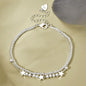 925 Silver Plated Cubic Zirconia Four Leaf Clover Bracelet for Women