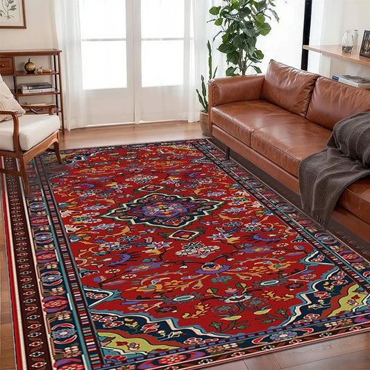 VIKAMA Bohemian Vintage Persian Area Rug Large Carpet for Living Room Bedroom Sofa Doormat Decoration,Kitchen Non-slip Floor Mat
