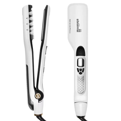 Wide Plate Steam Hair Straightener Temperature Controlled Perm