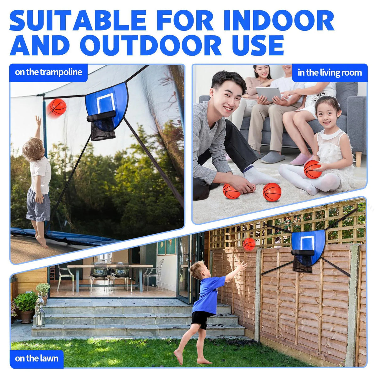 Basketball Hoop for Trampoline with Enclosure Outdoor Fun Universal