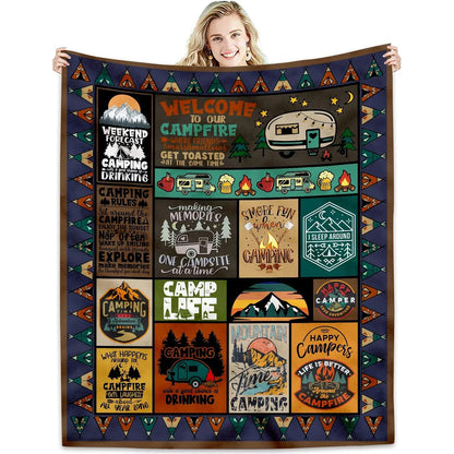 Camping Blanket for Camping Enthusiasts, Creative Gifts for Men or