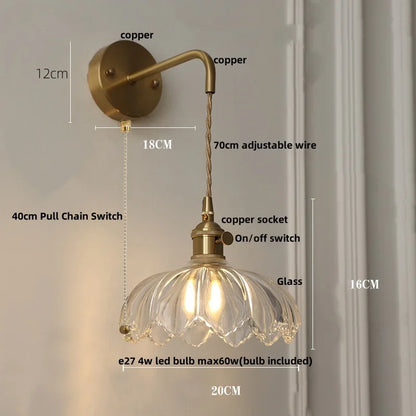 DecorBites™ Green Glass Knob Switch LED Wall Lights for Kitchen, Bedroom, Living Room