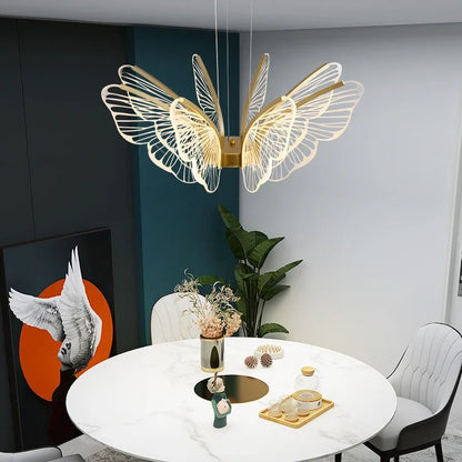 DecorBites™ LED Butterfly Ceiling Chandelier - Luxury Pendant Light for Bedroom, Living & Dining Room