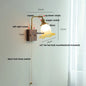 DecorBites™ Glass Pink LED Wall Sconce, Pull Chain Switch, Walnut Wood Bedside Lamp