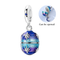 925 Sterling Silver Can Be Opened Pandant Easter Egg Charms Beads Fit