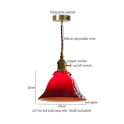 DecorBites™ Green Glass LED Pendant Light for Home Decor and Cafe Lighting