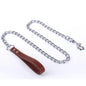Metal Chain Dog Lead with Leather Style Handle Strong Control Leash Iron Dog Pets Supplies Collars Harnesses Chain Traction Rope