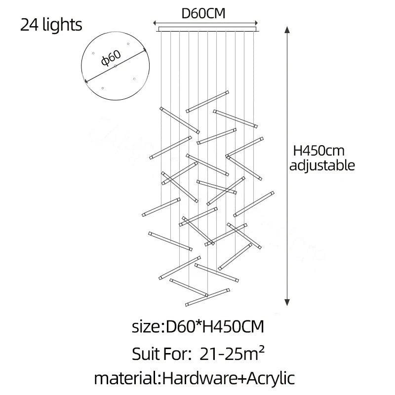 DecorBites™ LED Chandelier: Luxury Indoor Lighting for Living Room, Hall, Staircase