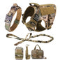 Tactical Dog Harness Leash Collar Molle Pouches for Medium Large Dogs Training Military Pet Vest Adjustable Service Dog Harness