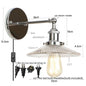 DecorBites™ Industrial Loft LED Wall Lights for Bedroom, Plug In Stairs Lamp