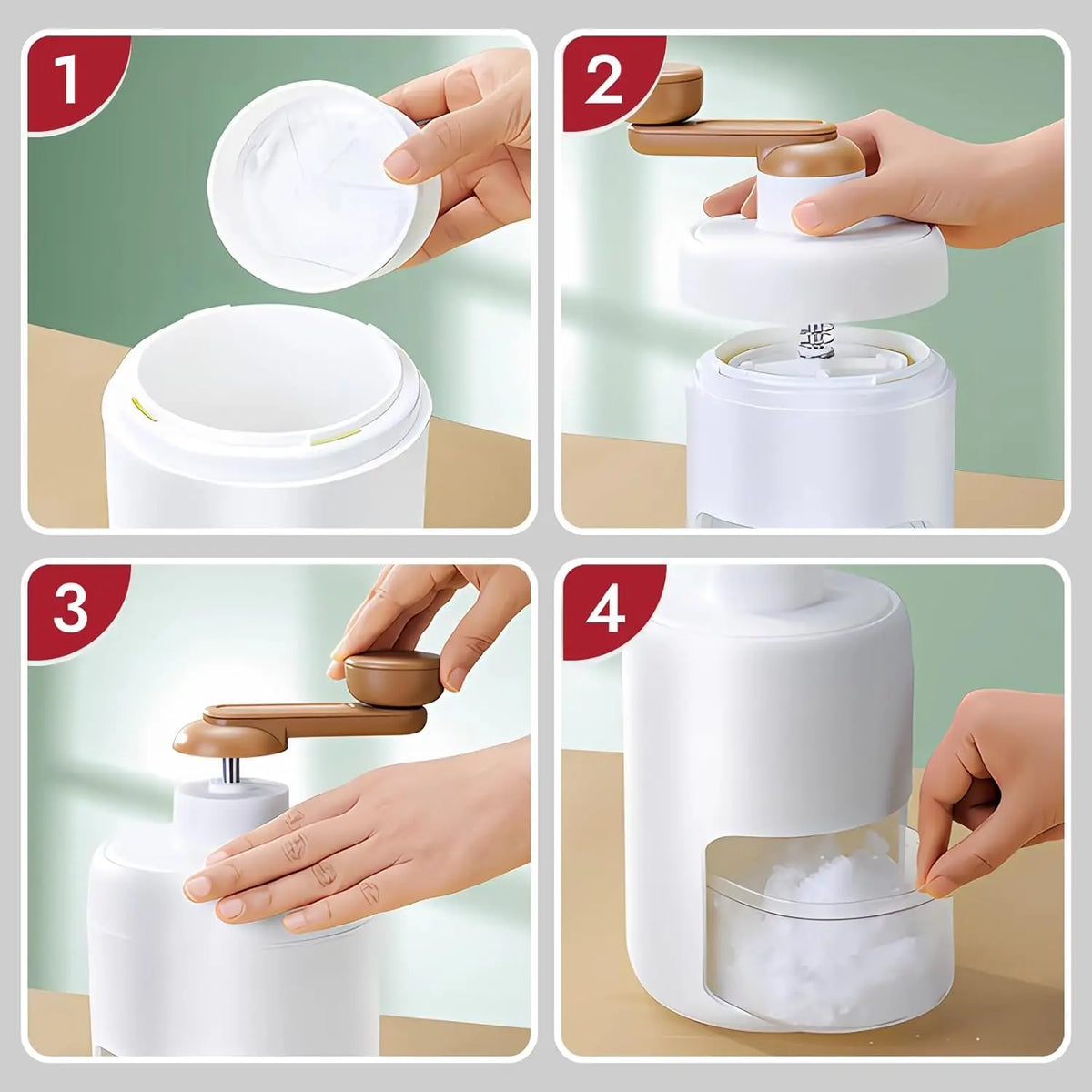 Shaved Ice Maker Machine for Home Ice Shaver Hand Crank Slushy Maker Machine Ice Crusher for Snow Cones Ideal for Outdoor Picnic