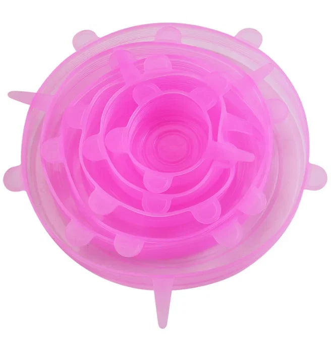 6pcs Food Grade Silicone Preservation Cover Reusable Airtight Food