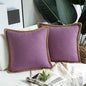 DecorBites™ Hemp Rope Edging Lotus Leaf Hug Pillowcase - Medium Cotton Linen Cushion Cover