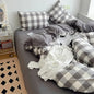DecorBites™ Japanese Style Cotton Printed 4Pcs Bedding Set with Double-Sided Design