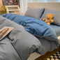 DecorBites™ Japanese Grid Print Bed Set in Washed Cotton for Summer Comfort