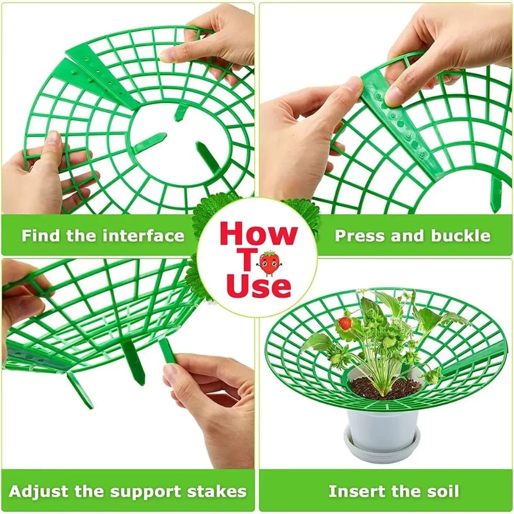 1/3Pcs Round Strawberry Stand Anti-corrosion Anti-ground Strawberry Cradle Support with Three Sturdy Legs Trellis Planter Insert