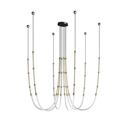 DecorBites™ Linear Creative Chandelier: Nordic LTalian Designer, Modern Lighting for Living Room, Lobby, Bedroom, Restaurant