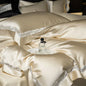 DecorBites™ Luxe Brocade & Egyptian Cotton Bedding Set with Hollow Lace Edge