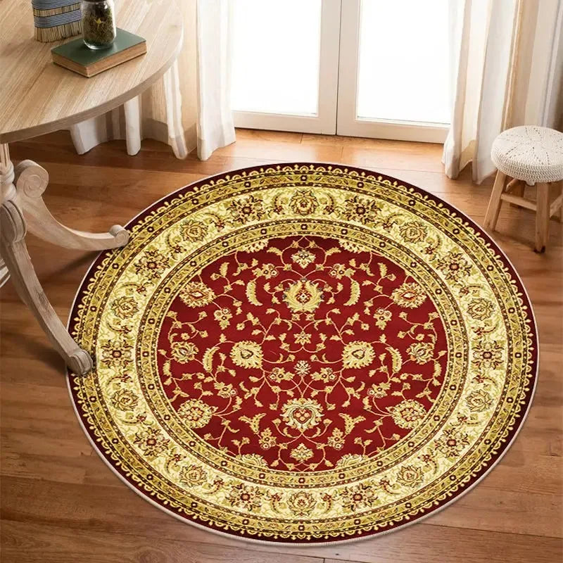 Bohemia Luxury Pattern Persian Round Carpet Washable Decoration Home