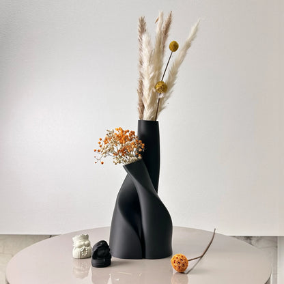 2 Piece Set of Special-Shaped Double Vase, Creative Dried Flower Vase