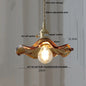 DecorBites™ Glass LED Pendant Lamp Walnut Wood Copper Switch Nordic Hanging Light