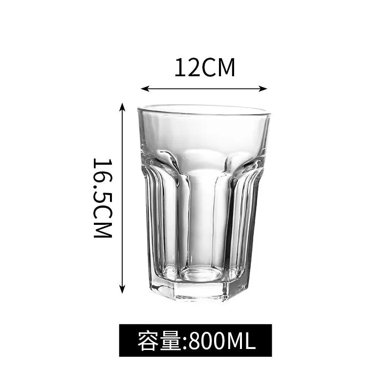 DecorBites™ Large Glass Beer Mug | Creative Transparent Glass Cup | Home Decor Gift
