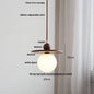 DecorBites™ Glass LED Pendant Lamp with Walnut Wood Brass Accent