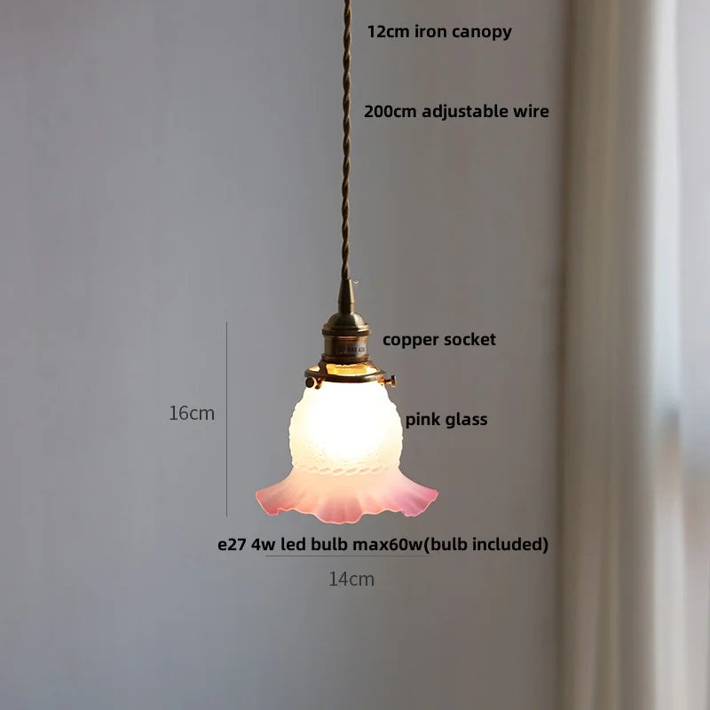 DecorBites™ Green Glass LED Pendant Lights, Adjustable Nordic Modern Hang Lamp for Bedroom, Kitchen, Hotel