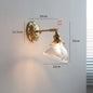 DecorBites™ Green Glass LED Wall Lamp with Copper Base for Bedroom Living Room