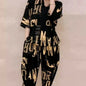 Casual Fashion Geometric Letter Printing Pant Sets Summer Short Sleeve