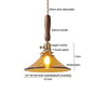 DecorBites™ Green Glass LED Pendent Lamps, Walnut Copper Modern Hanging Light Fixtures