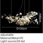 DecorBites™ Leaf Branch Ceramic Chandelier | Modern Golden Lighting Fixture for Living Room