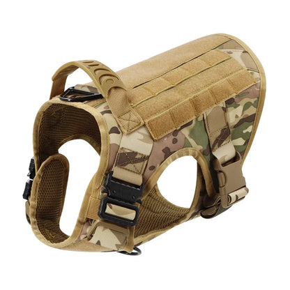Tactical Dog Harness Leash Collar Molle Pouches for Medium Large Dogs Training Military Pet Vest Adjustable Service Dog Harness