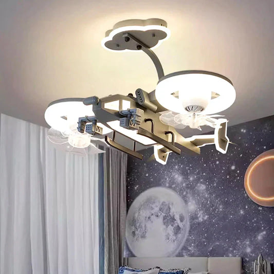 DecorBites™ Kids Bedroom Ceiling Fan with Light, Remote Control - Modern LED Lamp