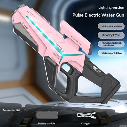 Electric LED Water Gun Automatic Water Suction Large-capacity Continuous Water Spray Summer Game Interaction Children's Gift