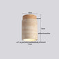 DecorBites™ Japan Style LED Ceiling Light Yellow Travertine Stone Wood Base Bedroom Luminaire.