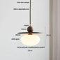 DecorBites™ Glass LED Pendant Lamp Walnut Wood Brass Hanging Lights