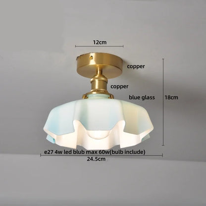 DecorBites™ Glass LED Ceiling Lamp Iron Base Nordic Modern Simple Design