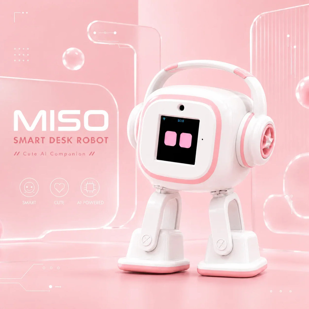 Miso Interactive AI Desktop Robot | EMO Smart Chat, Multilingual Companion, Dancing Mini Robot Charging Skateboard Fun Gift Toy
