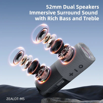 ZEALOT-M5 Magnetic Bluetooth Speaker 2-in-1 Power on Couplet Mini Speaker Macaron Color Dual Channel RGB Light Bluetooth 5.4