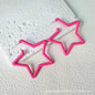 Simple Big Round Star Heart Hoop Earrings For Women Geometric Plastic Exaggerated Earring Hyperbole Trendy Ring Earrings Jewelry