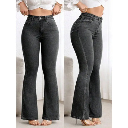 New Women's Elastic Slimming Bell Bottom Jeans Butt Lifting Waist