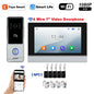 5G WiFi Video Doorbell 7 Inch LCD HD 1080P Camera Tuya Smart 4 Wire Video Doorphone Intercom Security System RFID NFC APP Unlock