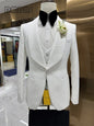 24H Ship Wedding Suit Set for Groom 3 Pieces Men's Fashion Suits One