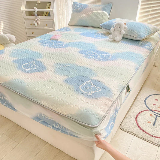DecorBites™ Latex Cooling Mattress Cover & Pillowcase Set - Summer Cool Down Bed Pad
