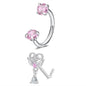 6/2pcs Horseshoe Nose Rings with L-Shape Nose Stud, Stainless Steel