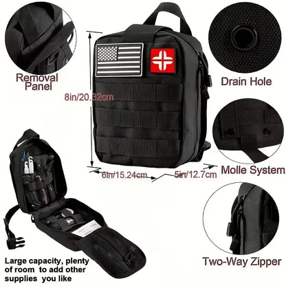 258-Piece Emergency Survival Kit Portable Travel First Aid Kit Car