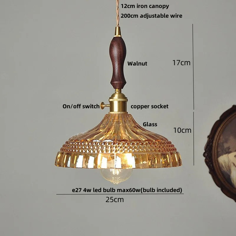DecorBites™ Glass Flower LED Pendant Light, Adjustable Knob Switch, Modern Design