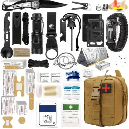 258-Piece Emergency Survival Kit Portable Travel First Aid Kit Car